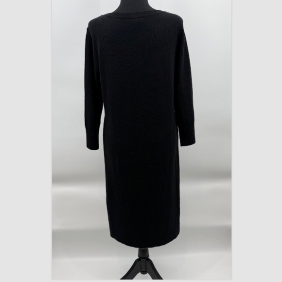 Sundance Dress Women Medium Black Wool Sweater Silk Blend Preppy Minimal Luxury - Picture 6 of 15